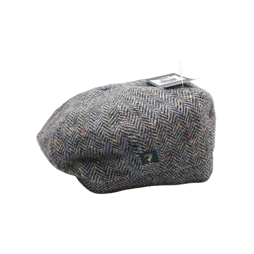 Mucros Weavers Black and White Herringbone Tweed Driving Cap 1 by Mucros Weavers - Hats