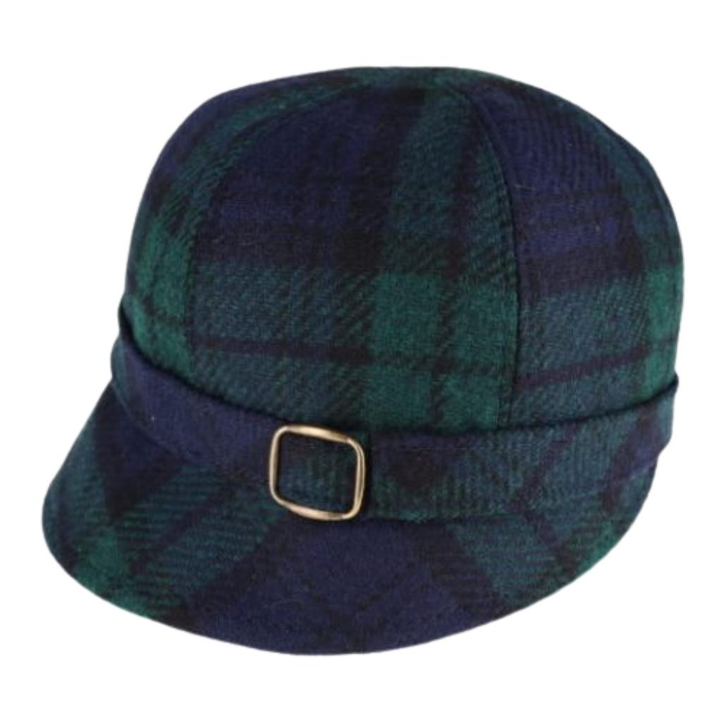 Mucros Weavers Black Watch Tartan Tweed Flapper Cap 196-1