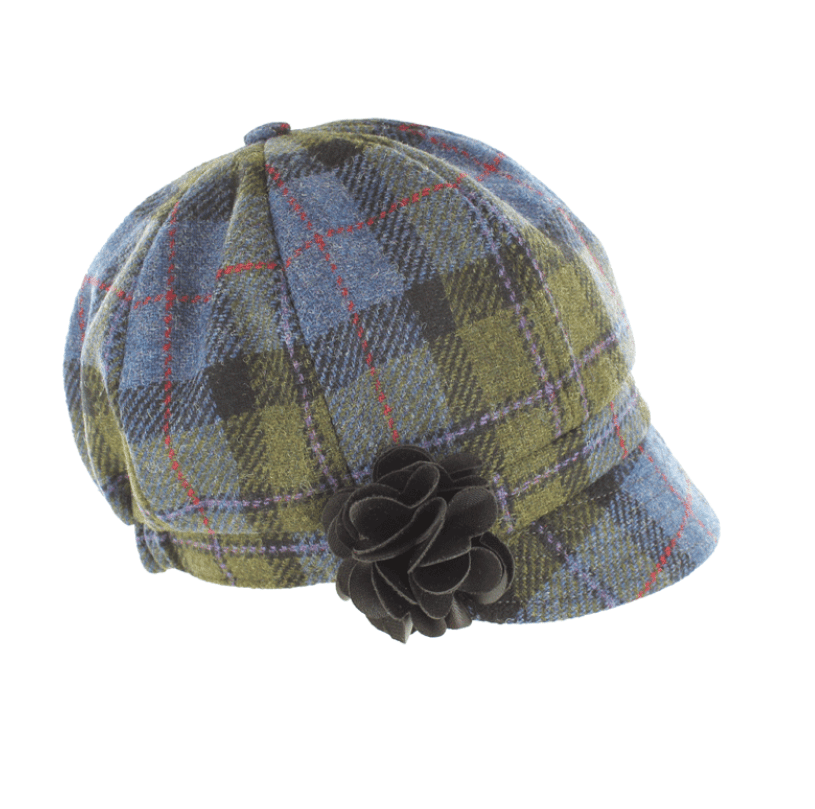 Mucros Weavers Blue and Green Tartan Tweed Newsboy Cap - 772 - 2 - The Celtic Gift Store - Hats