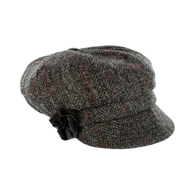 Mucros Weavers Dark Grey Check Tweed Newsboy Cap - 31 - The Celtic Gift Store - Hats
