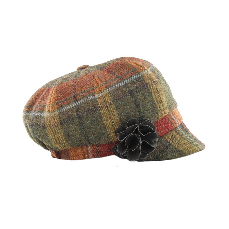 Mucros Weavers Fall Pumpkin Tartan Tweed Newsboy Cap - 321 - The Celtic Gift Store - Hats