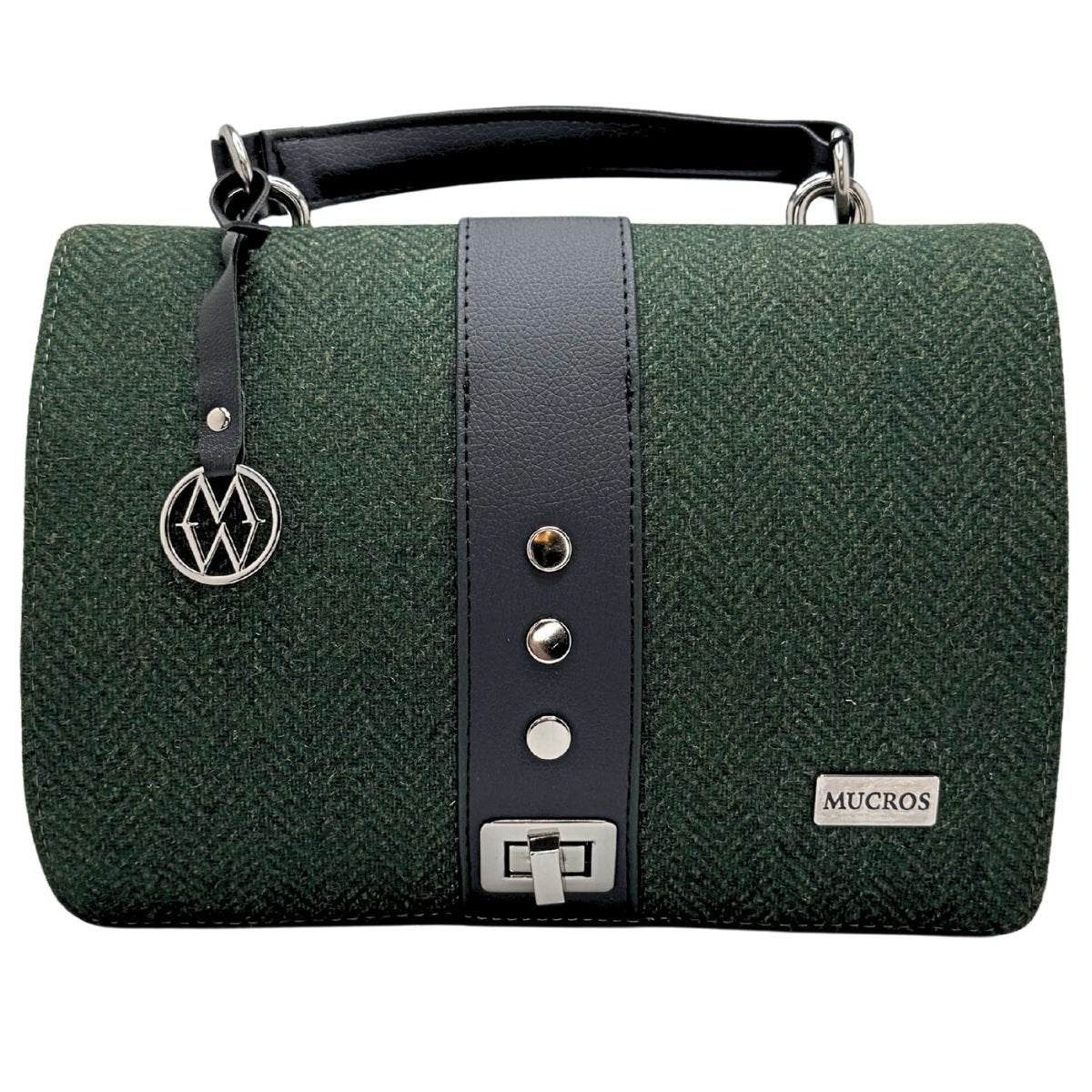 Mucros Weavers Fiona Bag - Dark Green Herringbone