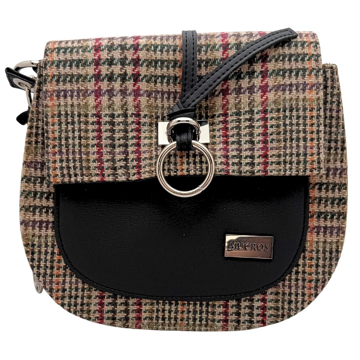 Mucros Weavers Grace Bag - Cream and Red Houndstooth