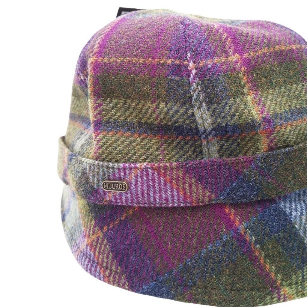 Mucros Weavers Green Multi Tartan Tweed Flapper Cap 574 by Mucros Weavers - Hats