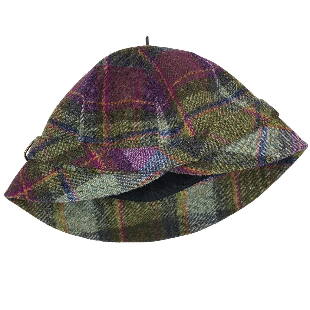 Mucros Weavers Green Multi Tartan Tweed Flapper Cap 574 by Mucros Weavers - Hats
