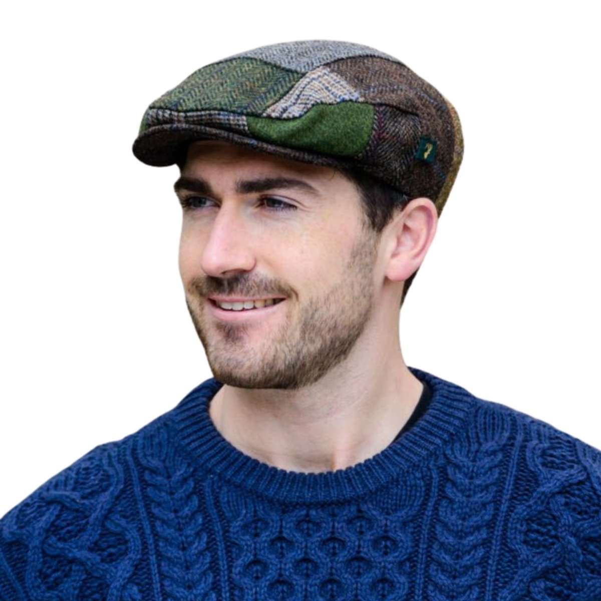 Mucros Weavers Patchwork Cap B - Brown Tone Base - The Celtic Gift Store - Hats