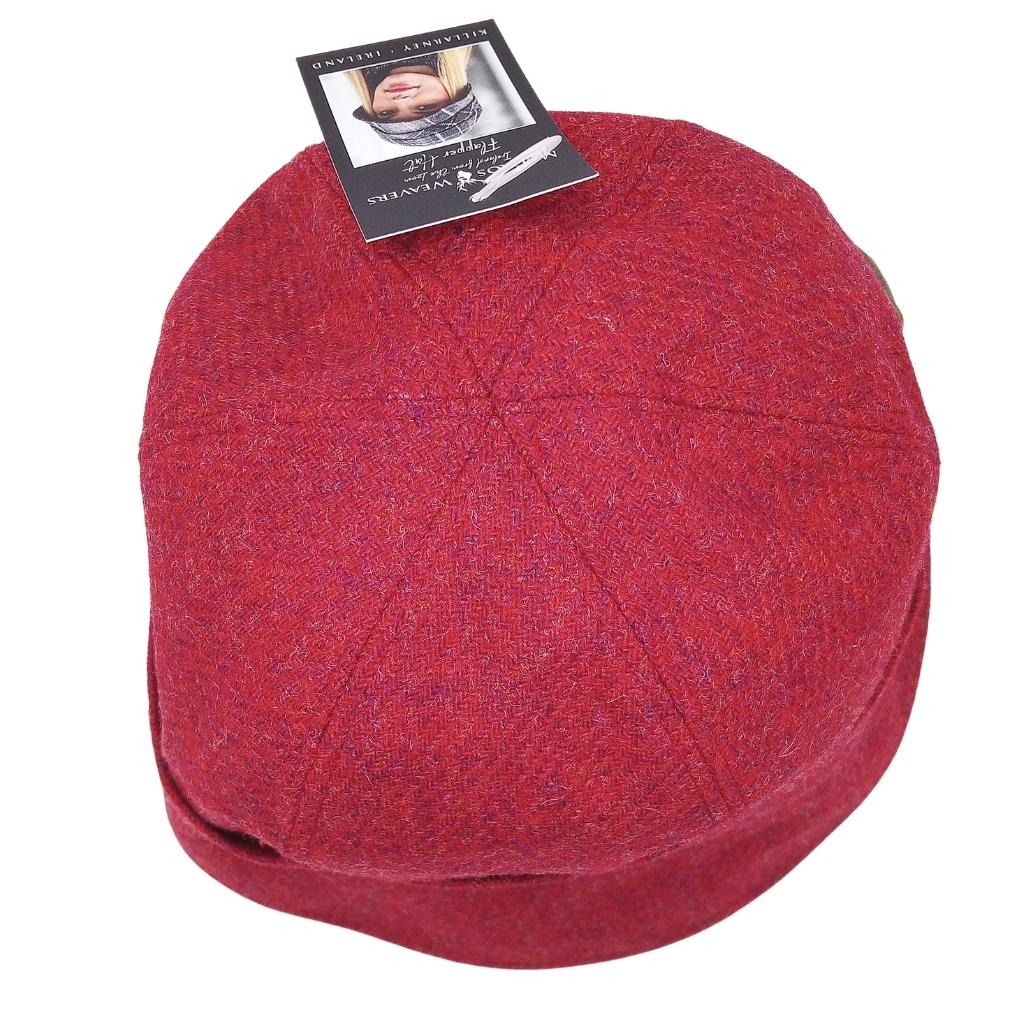 Mucros Weavers Red Tweed Flapper Cap by Mucros Weavers - Hats