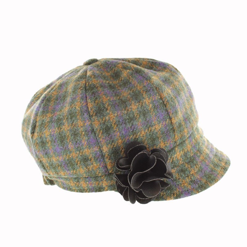 Mucros Weavers Yellow and Purple Check Tweed Newsboy Cap - 471 - The Celtic Gift Store - Hats