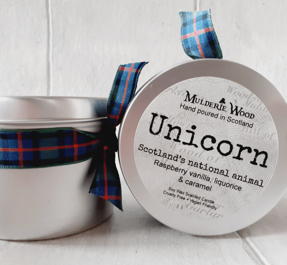 Mulderie Wood Scottish Unicorn Candle - The Celtic Gift Store - Candles, Wax Melts, Incense