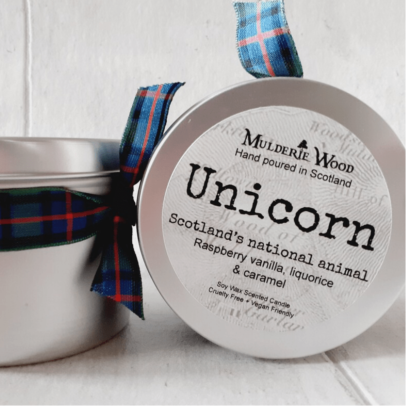 Mulderie Wood Scottish Unicorn Candle - The Celtic Gift Store - Candles, Wax Melts, Incense