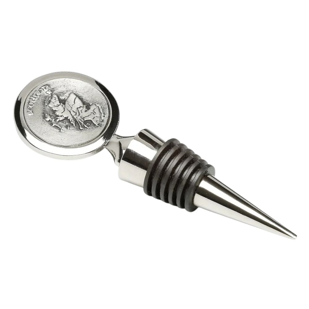Mullingar Pewter Map of Scotland Wine Stopper - The Celtic Gift Store - Barware