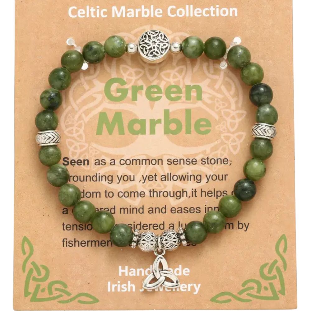 Nadur Celtic Marble Stretch Bracelet - Trinity Knot