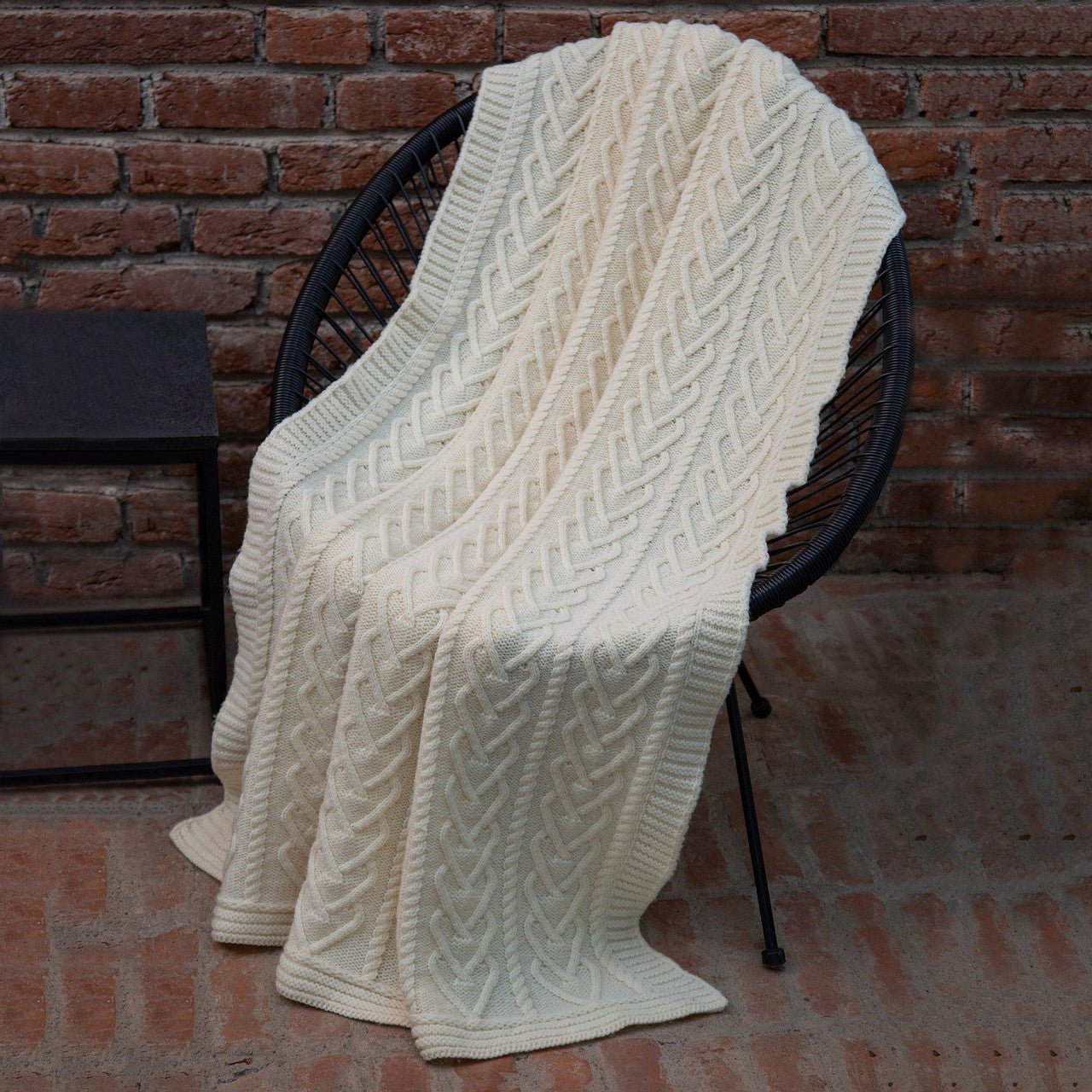 Natural Merino Wool Heart Throw - The Celtic Gift Store - 