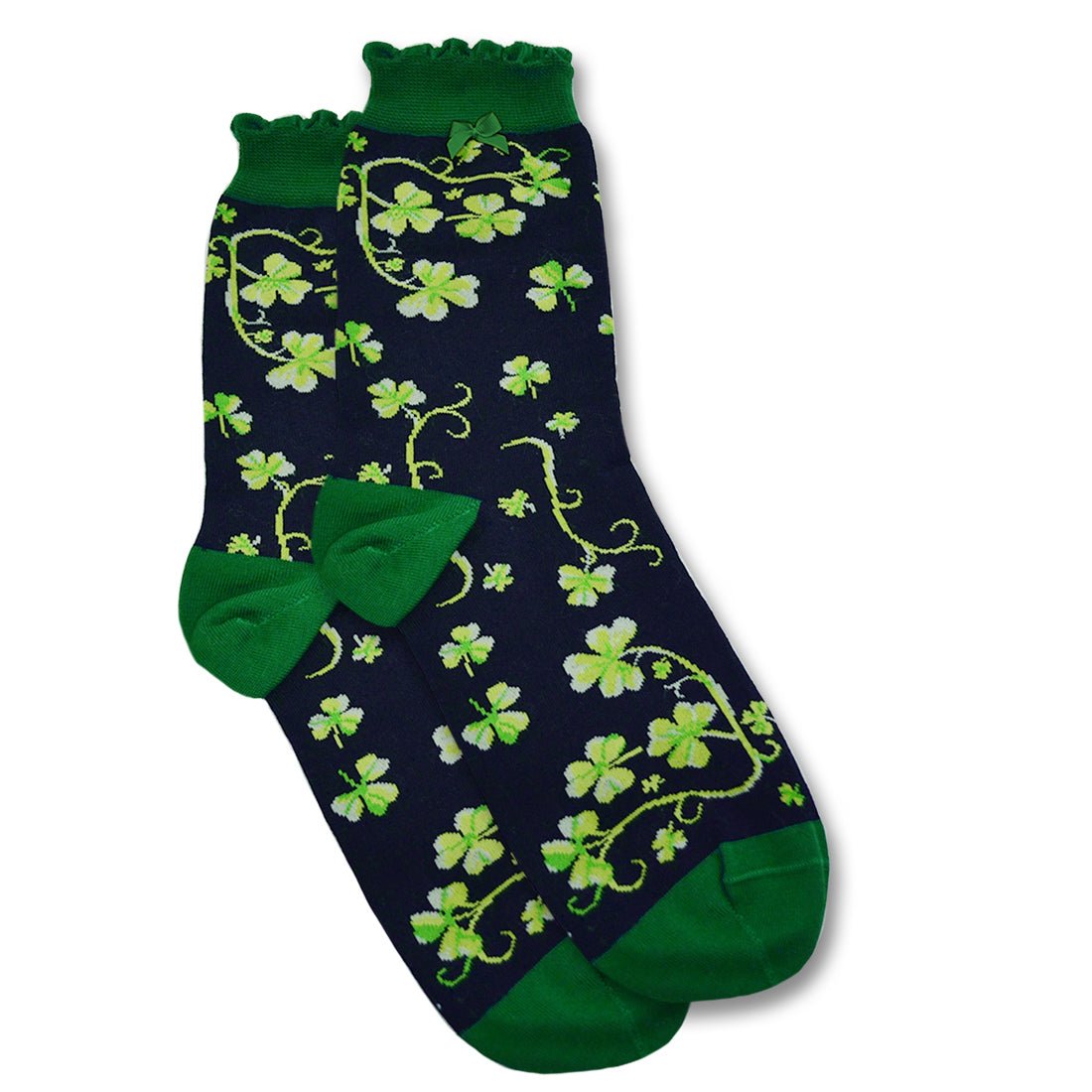 Navy and Green Shamrock Ladies Socks - The Celtic Gift Store - Clothing