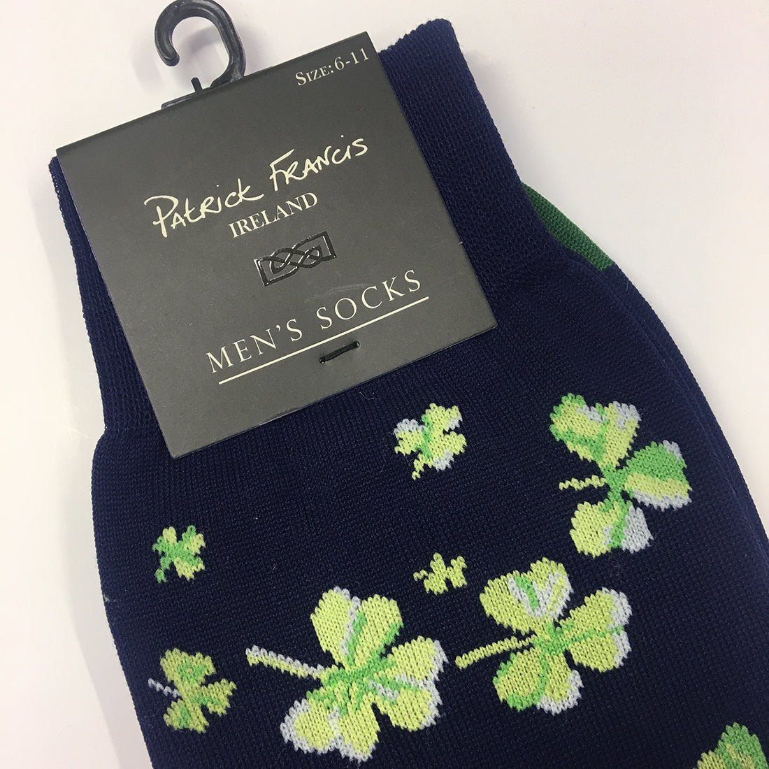 Navy and Green Shamrock Men's Socks - The Celtic Gift Store - Clothing
