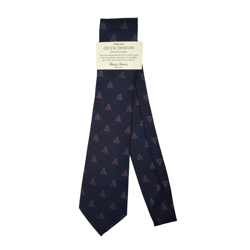 Navy Celtic Knot Silk Tie by Patrick Francis - Apparel & Accessories