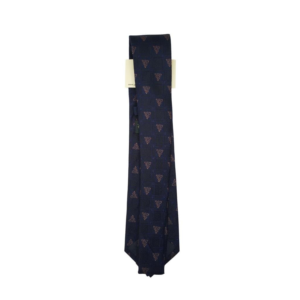 Navy Celtic Knot Silk Tie by Patrick Francis - Apparel & Accessories