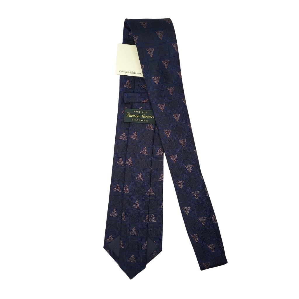 Navy Celtic Knot Silk Tie by Patrick Francis - Apparel & Accessories