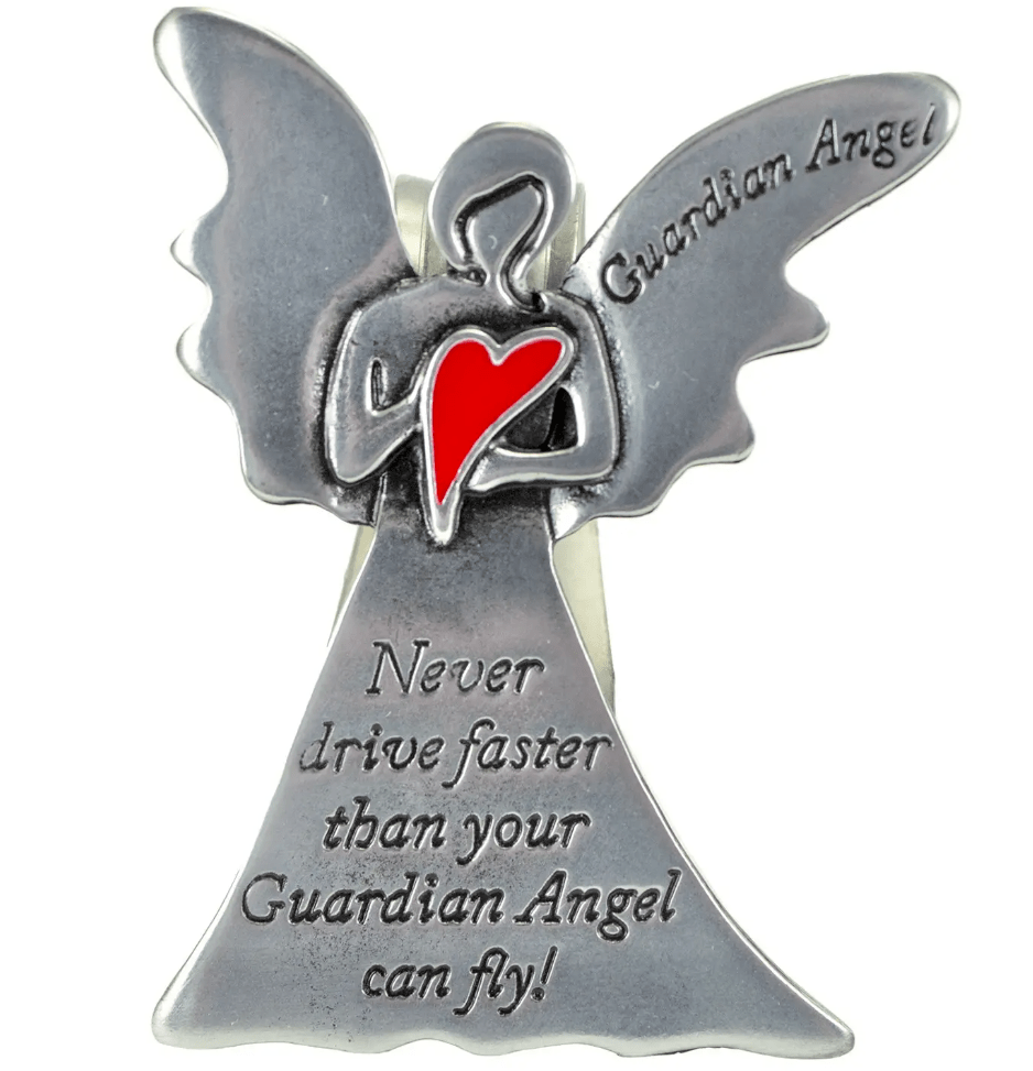 Never Drive Faster Guardian Angel Visor Clip - The Celtic Gift Store - Keychains