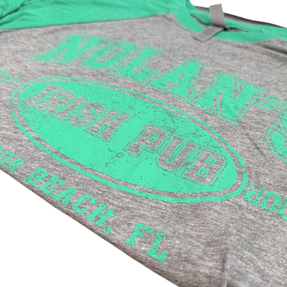 Nolan's Unisex Light Green/Grey Baseball 3/4 Sleeve - The Celtic Gift Store - Clothing