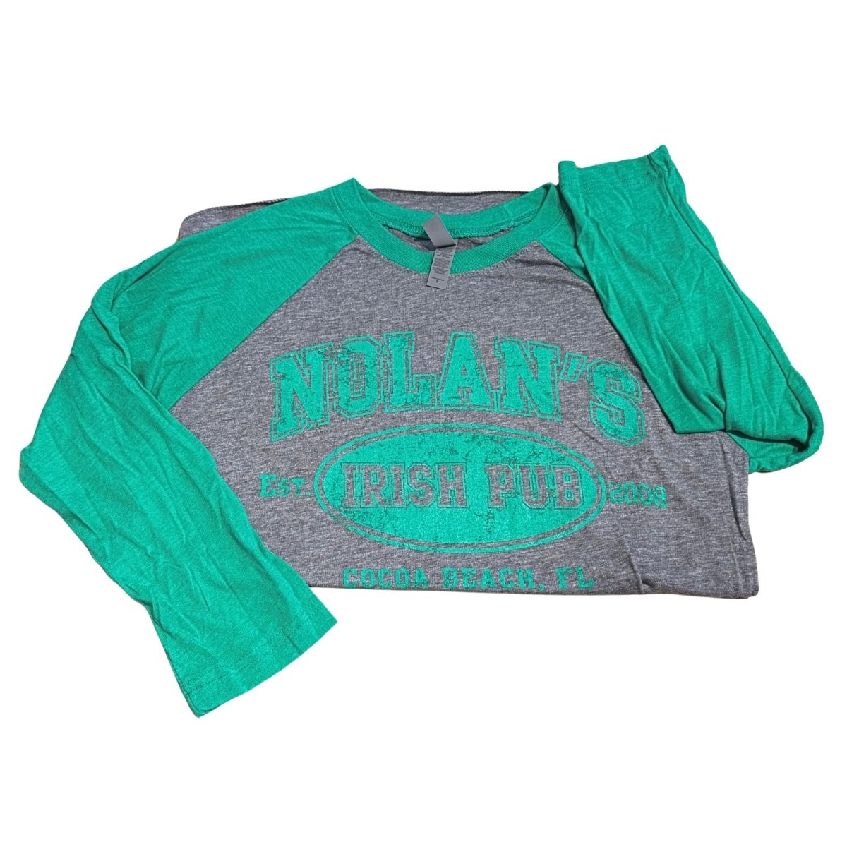Nolan's Unisex Light Green/Grey Baseball 3/4 Sleeve - The Celtic Gift Store - Clothing