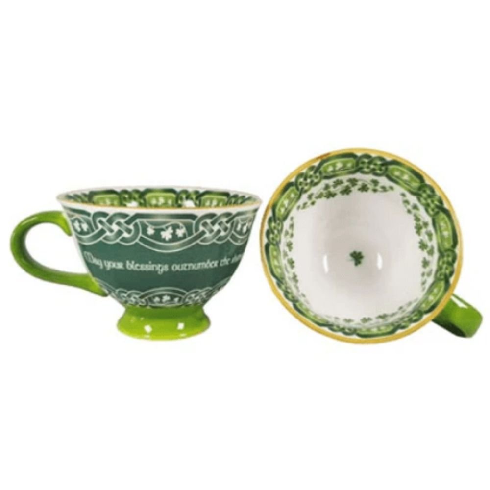 Old Irish Blessing Shamrock Latte Cup - The Celtic Gift Store - Drinkware