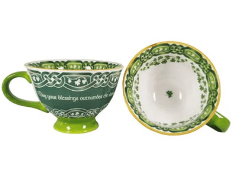 Old Irish Blessing Shamrock Latte Cup - The Celtic Gift Store - Drinkware