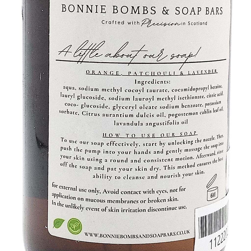 Orange, Patchouli, & Lavender Liquid Hand Soap