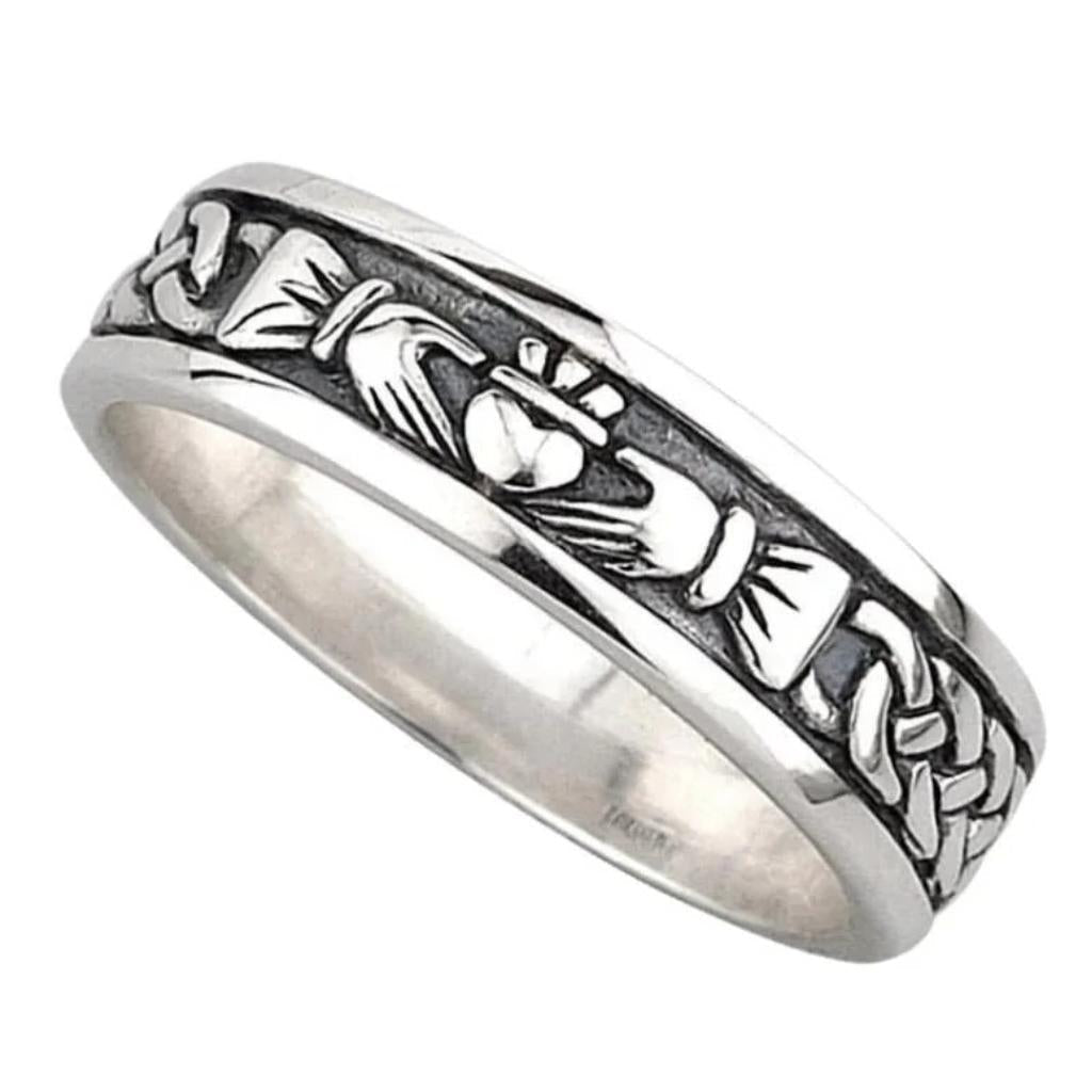 Oxidized Sterling Silver Lady's Claddagh Ring