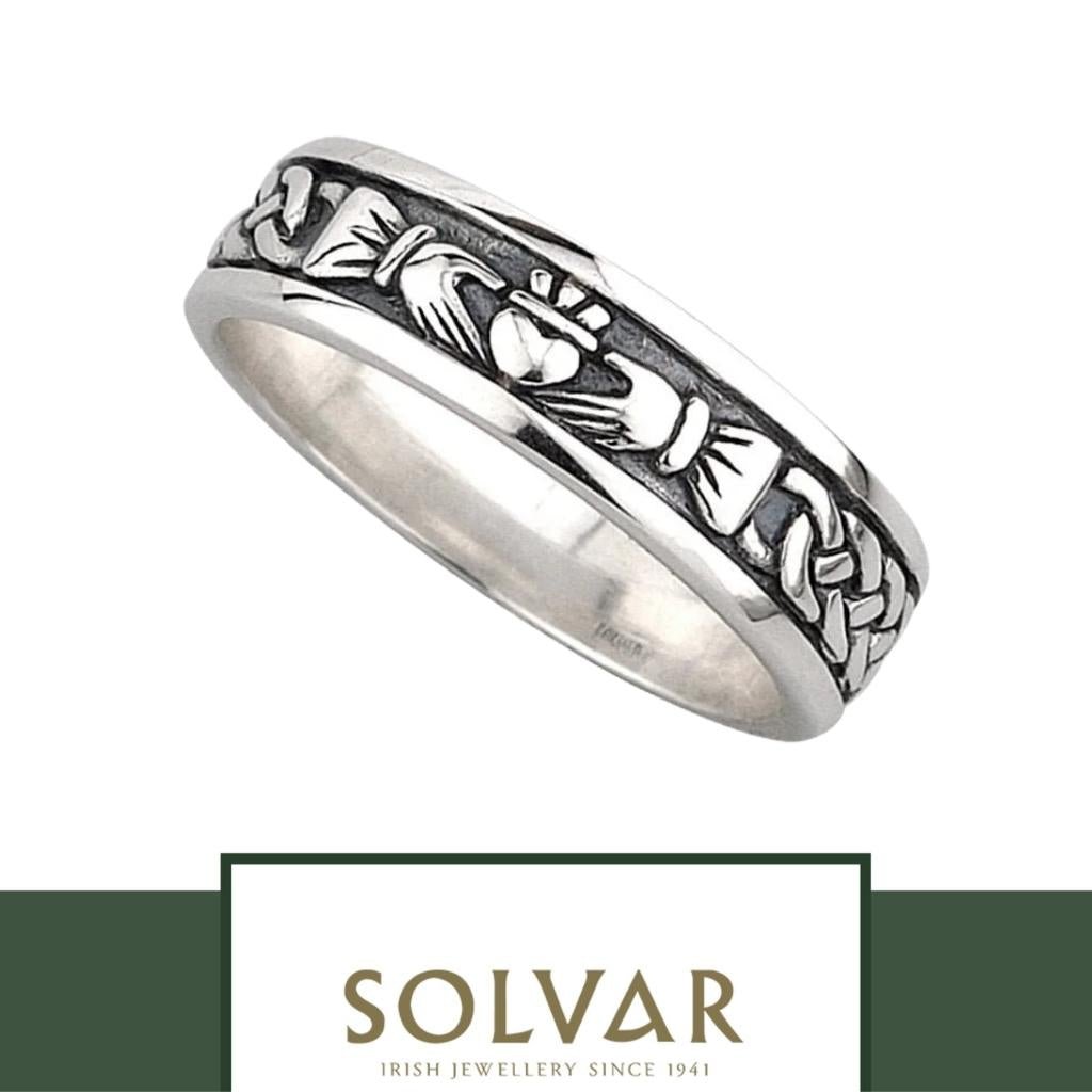 Oxidized Sterling Silver Lady's Claddagh Ring