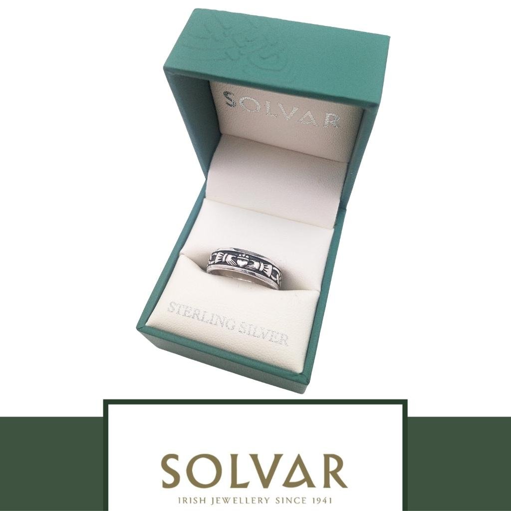 Oxidized Sterling Silver Lady's Claddagh Ring