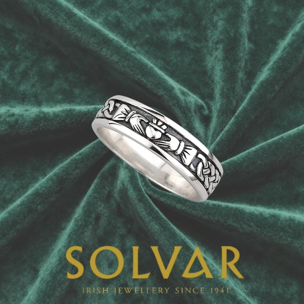 Oxidized Sterling Silver Lady's Claddagh Ring