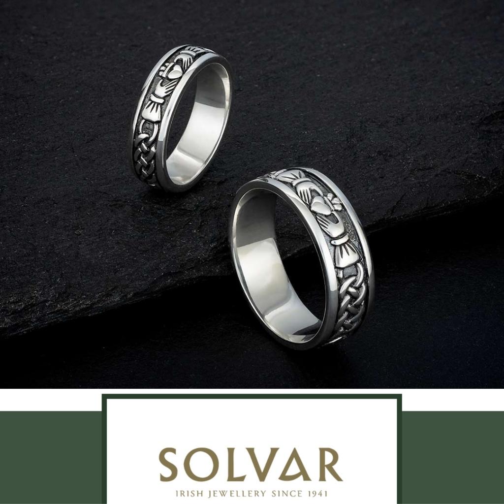 Oxidized Sterling Silver Men's Claddagh Ring