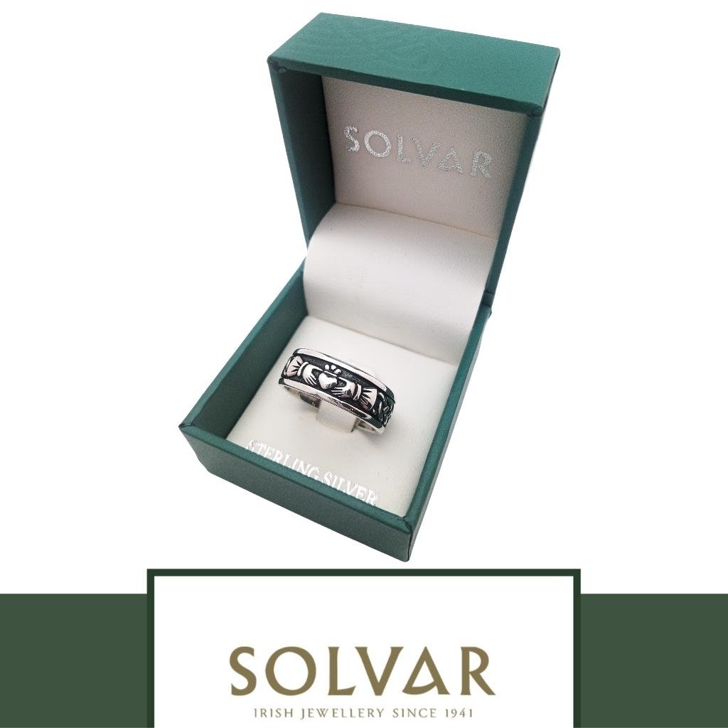 Oxidized Sterling Silver Men's Claddagh Ring