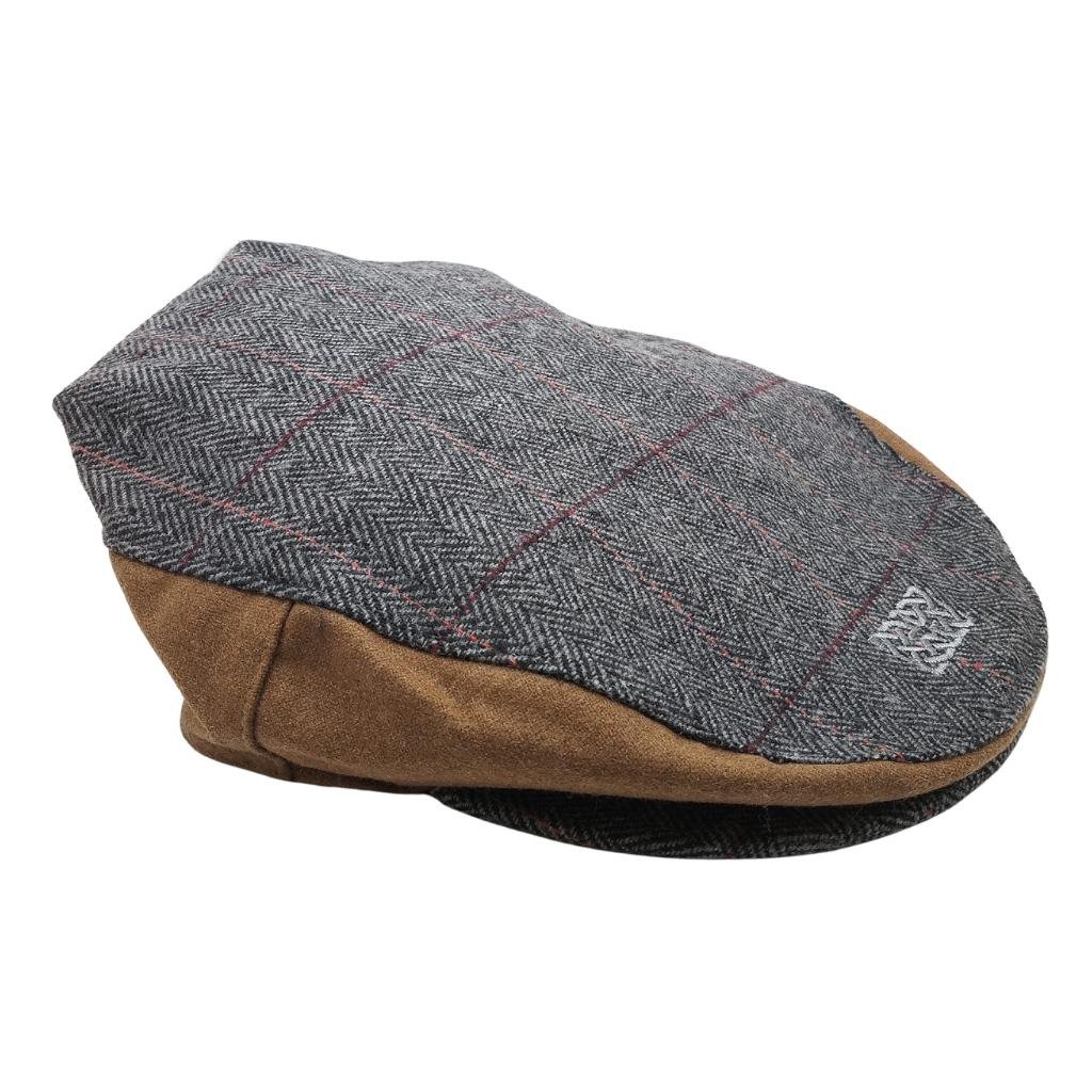 Patrick Francis Adults Grey Tweed Celtic Knot Flat Cap by Patrick Francis - Hats