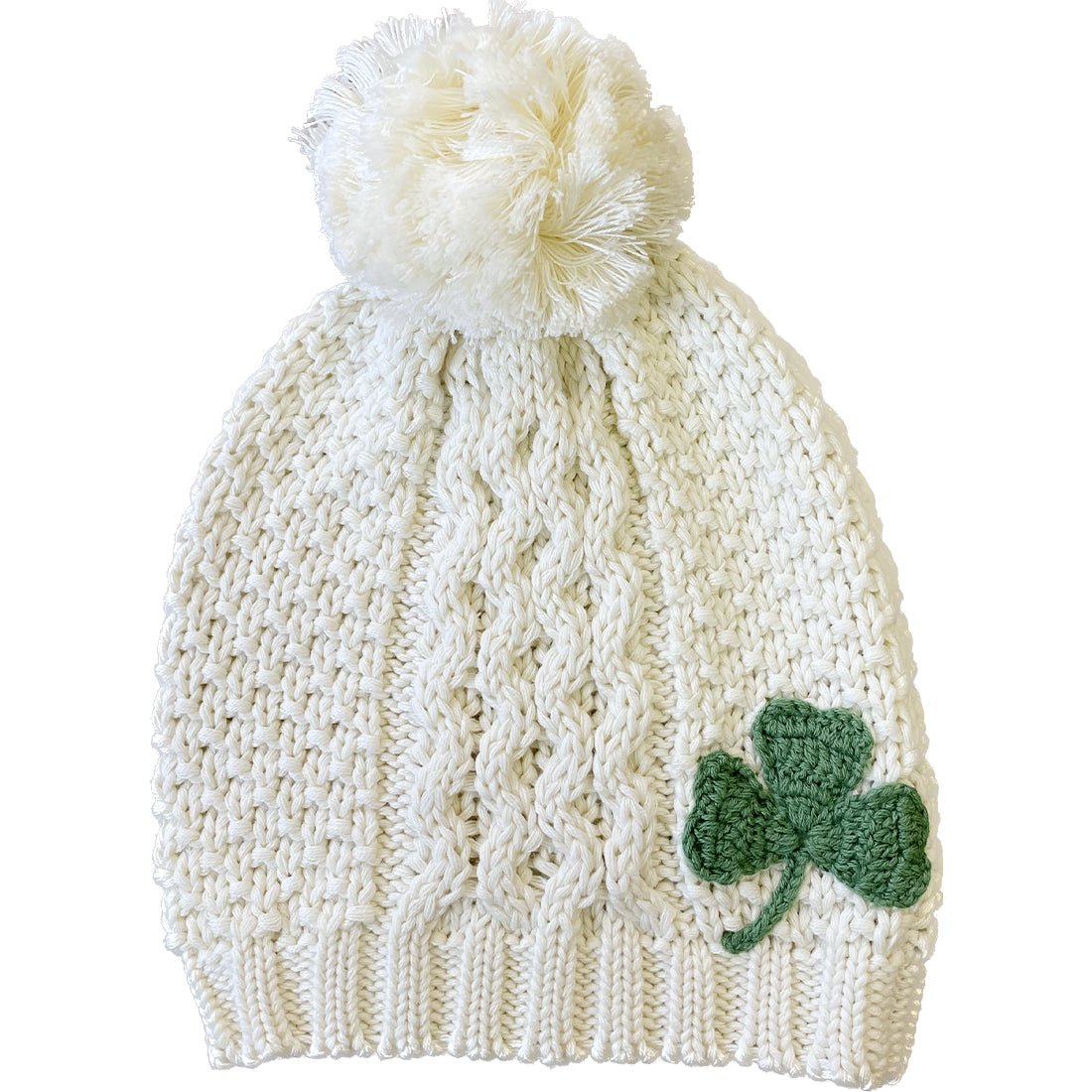 Patrick Francis Cream Aran Knit Adult Bobble Hat - The Celtic Gift Store - 