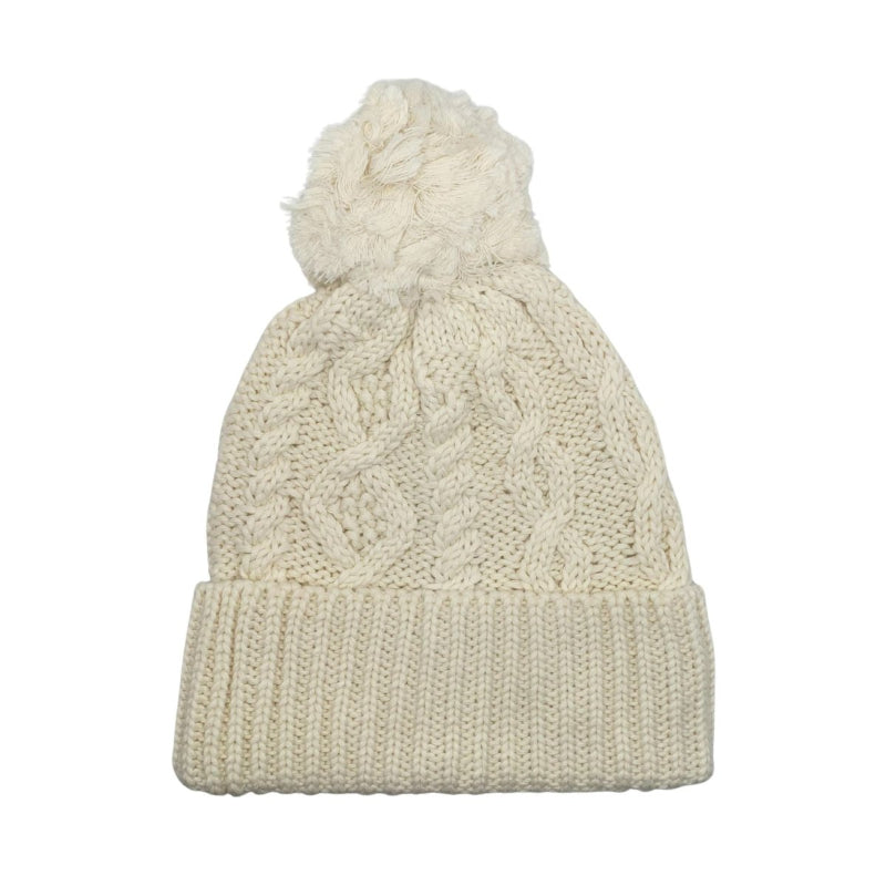 Patrick Francis Cream Aran Knit Pom Pom Hat - The Celtic Gift Store - Clothing and Accessories