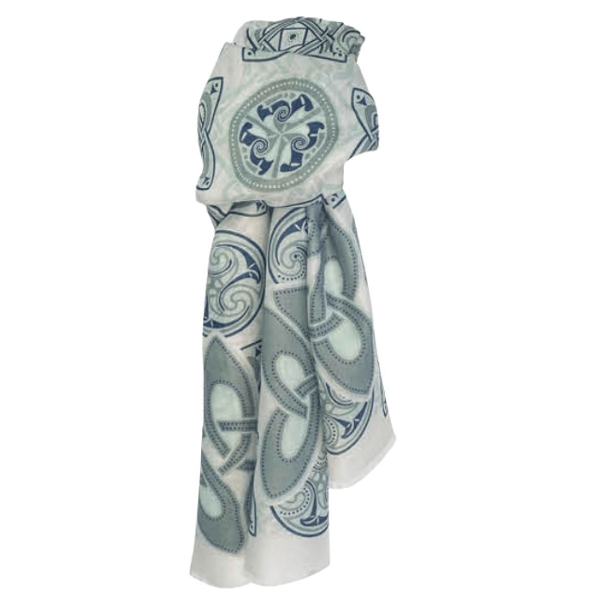 Patrick Francis Cream/Green Celtic Knot Summer Scarf