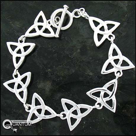 Pewter Celtic Multi Trinity Knot Toggle Bracelet - The Celtic Gift Store - 