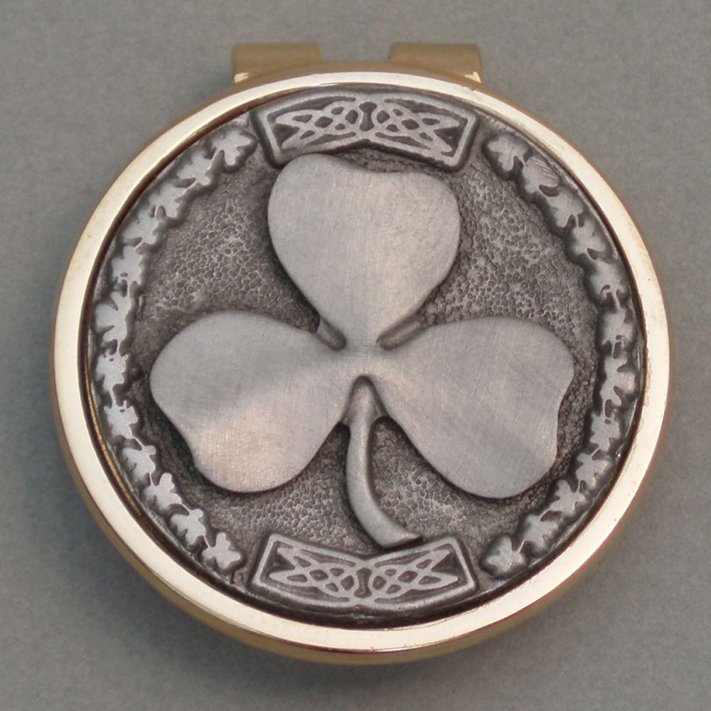 Pewter Gold Plated Shamrock Money Clip - The Celtic Gift Store - Apparel & Accessories