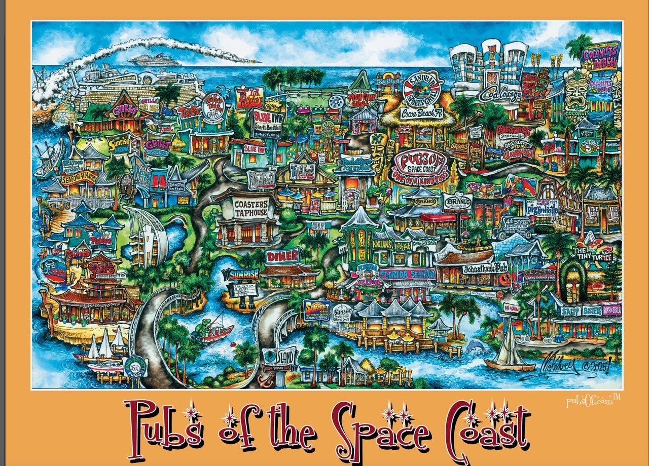 Pubs of the Space Coast Print 24x18 - The Celtic Gift Store - Decor