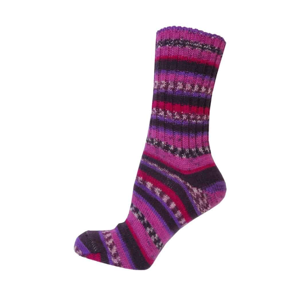 Fair Isle Socks - Purple Stripe