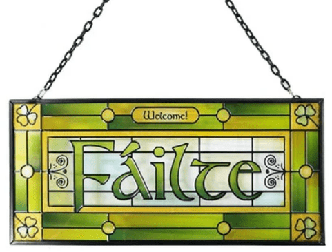 Rectangular Failte Stained Glass Panel - The Celtic Gift Store - Decor