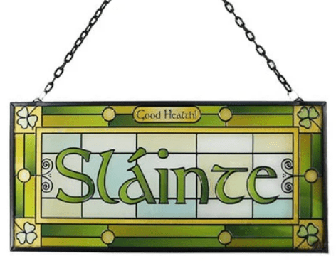 Rectangular Slainte Stained Glass Panel - The Celtic Gift Store - Decor