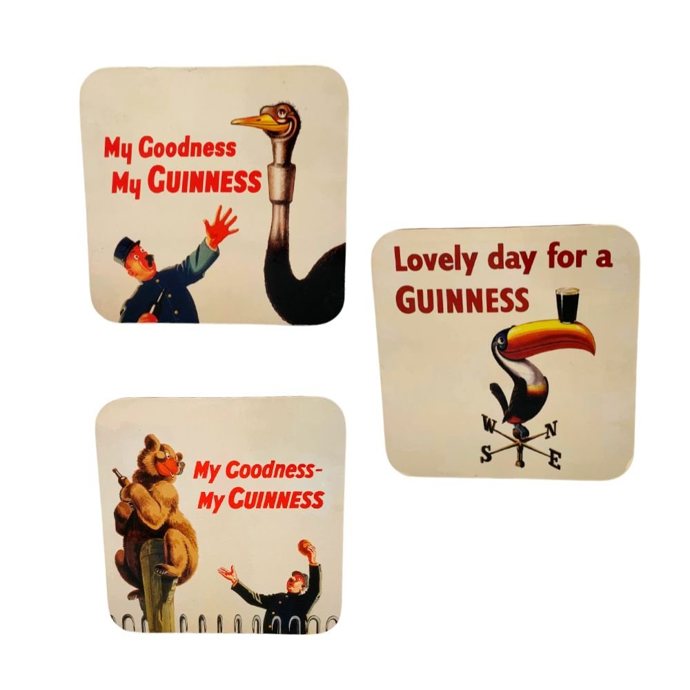 Retro Guinness Coaster- Assorted - The Celtic Gift Store - Barware