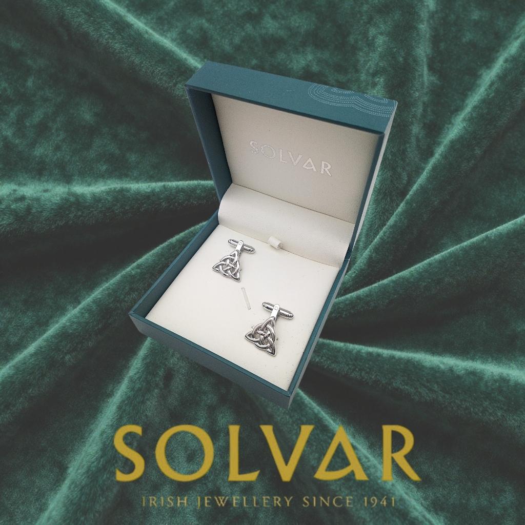 Rhodium Plated Men's Celtic Knot Cufflinks