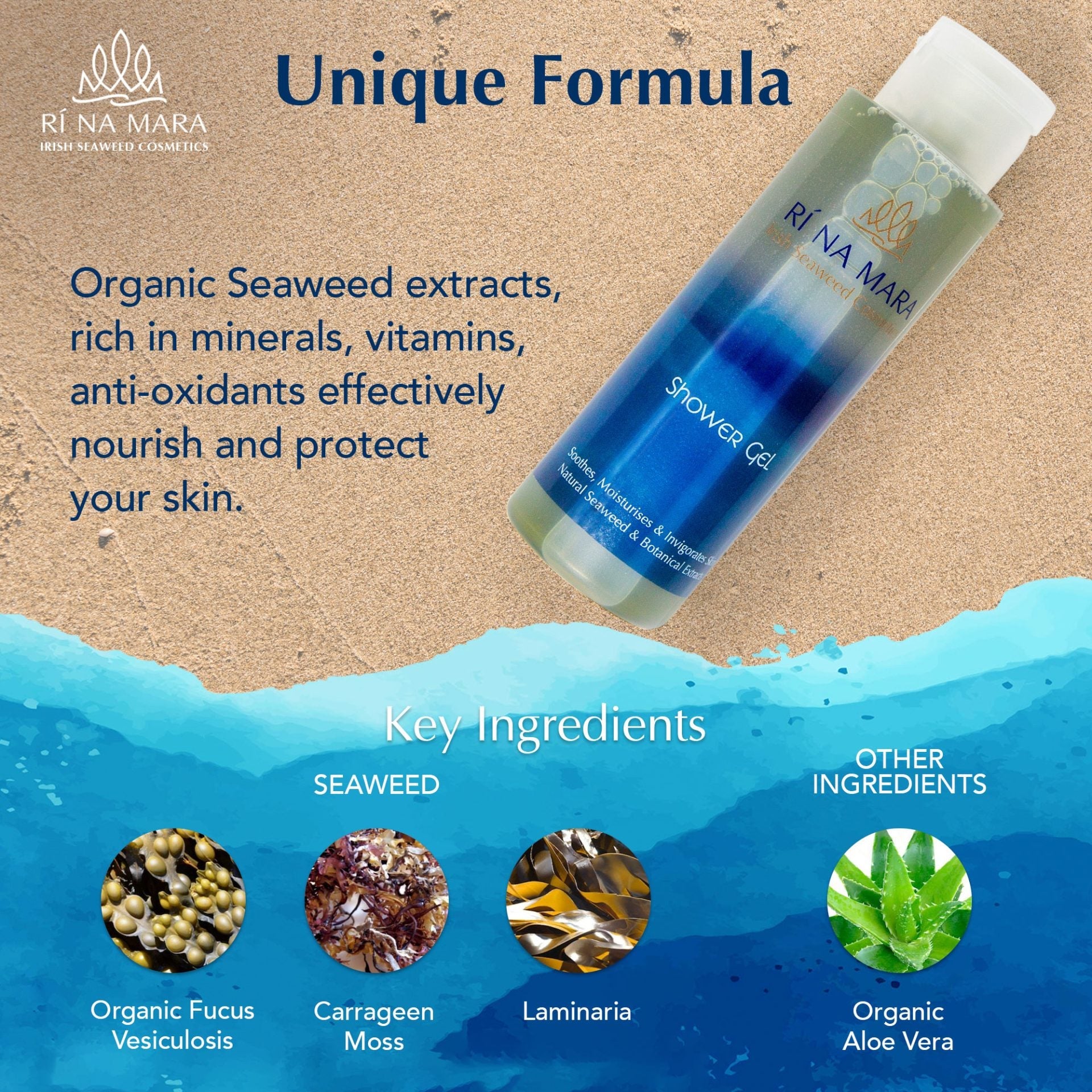Ri Na Mara Seaweed Shower Gel - The Celtic Gift Store - Beauty and Wellness