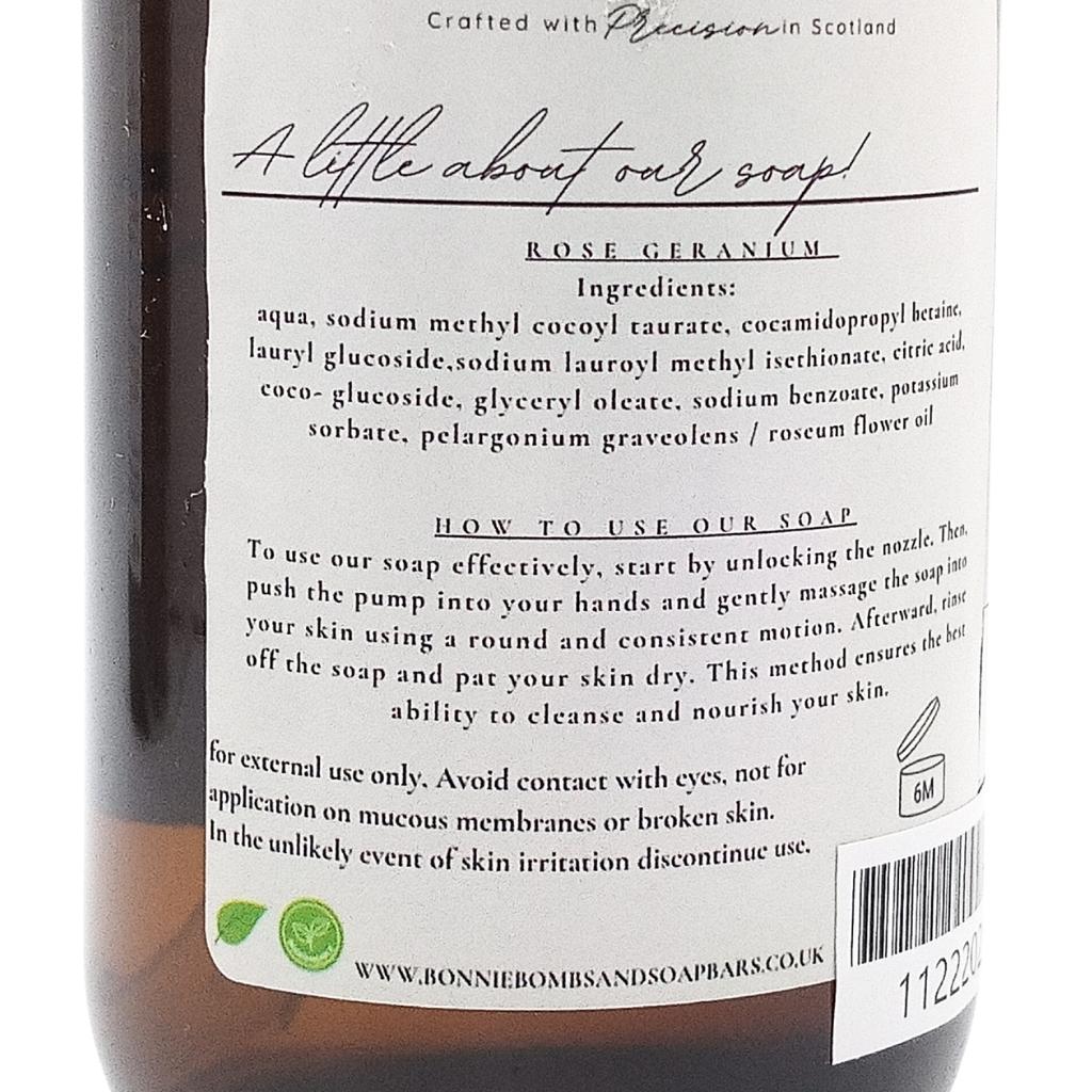 Rose Geranium Liquid Hand Soap