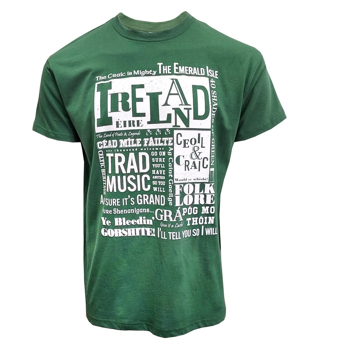 Sage Green Ireland Typography T-Shirt - The Celtic Gift Store - Shirts & Tops