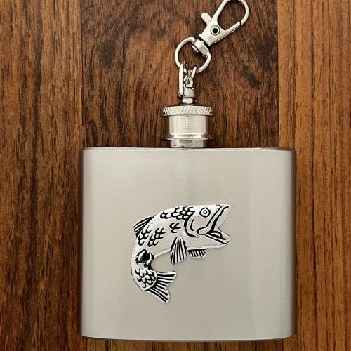 Salmon of Wisdom Flask Keychain - 2 oz - The Celtic Gift Store - Drinkware